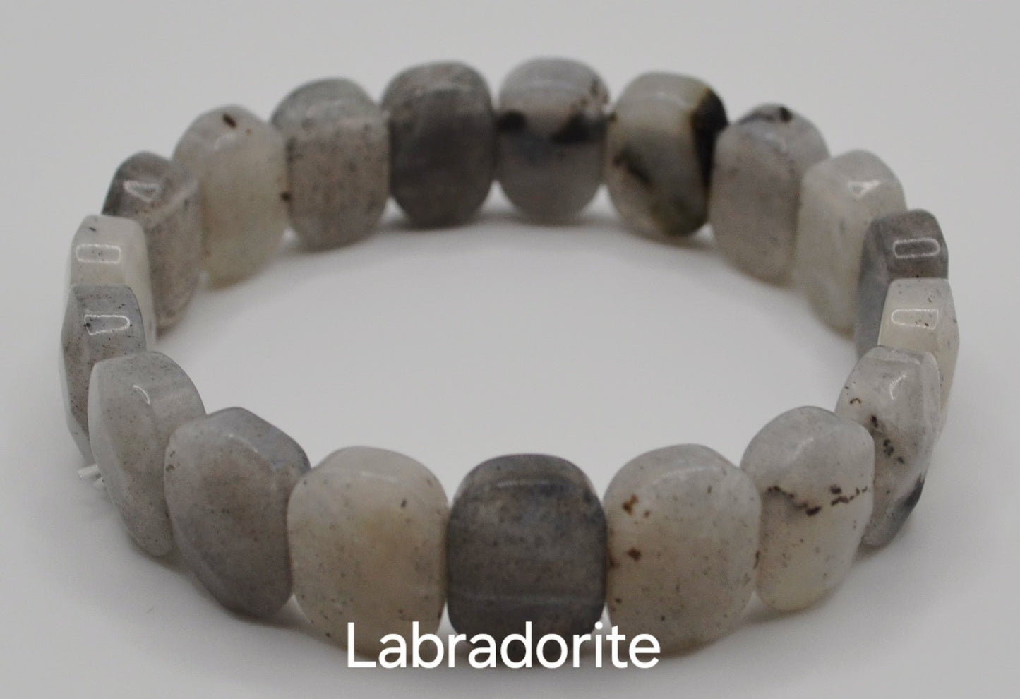Facted rectangle stone oval beaded bracelets
