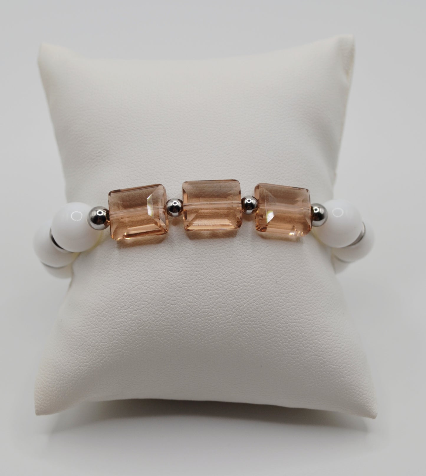 Rectangle faceted glass beaded bracelets