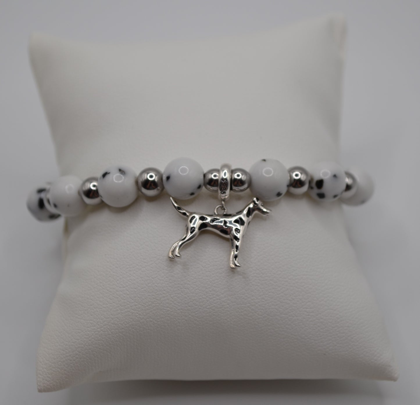 Silver edition of dalmatian charm bracelet