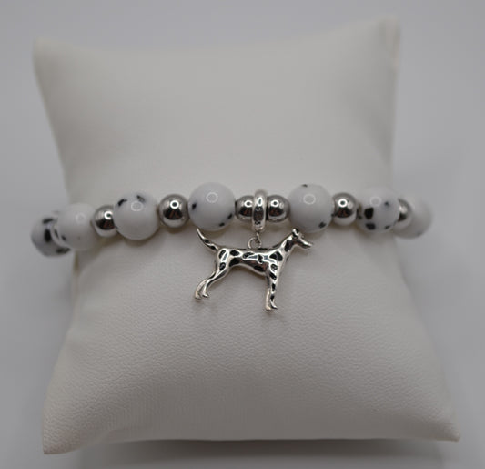 Silver edition of dalmatian charm bracelet