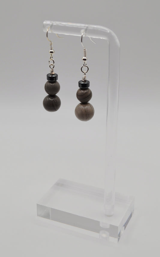 Weimaraner Rondelle bead earrings