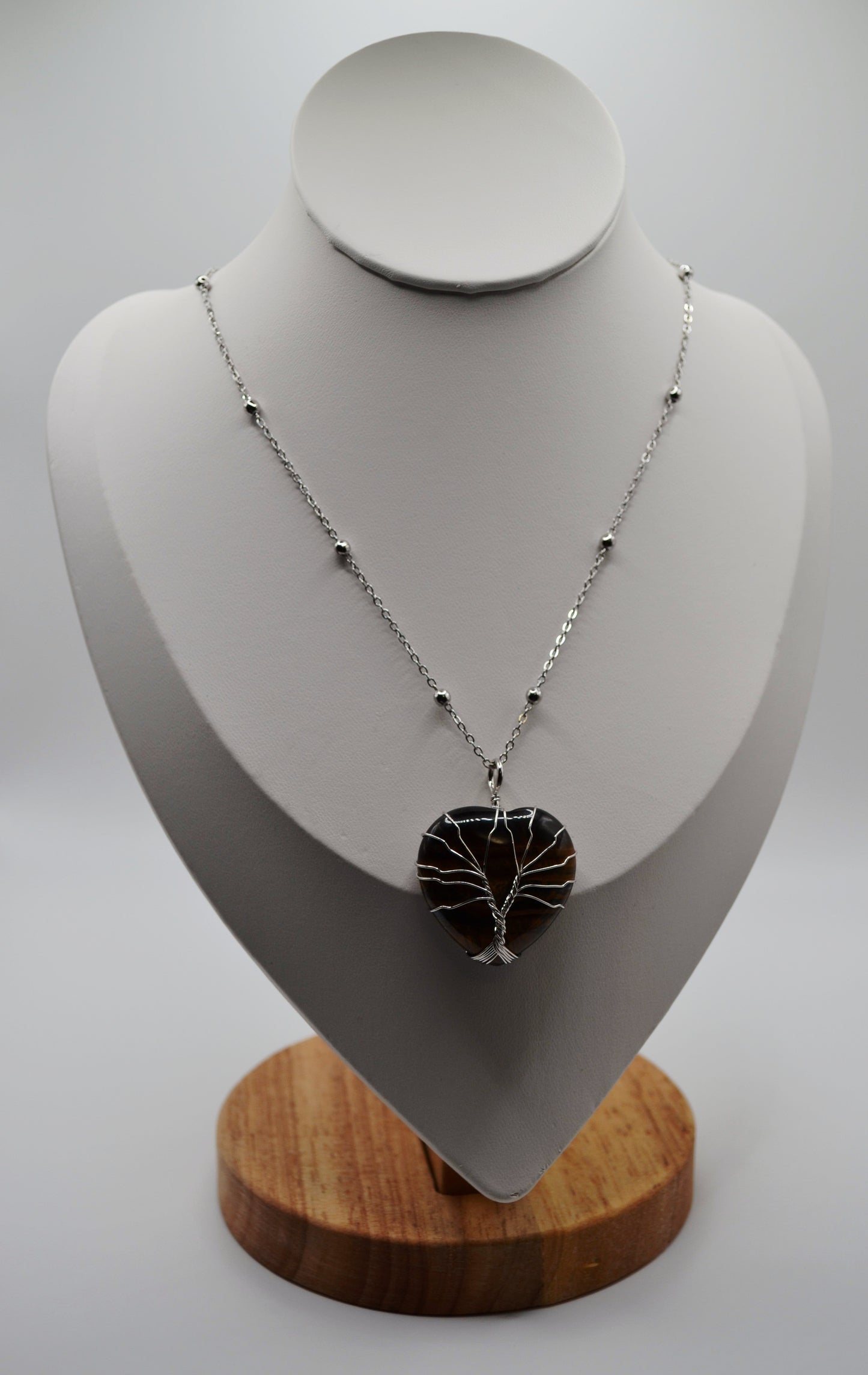 Tree of life heart pendant necklaces