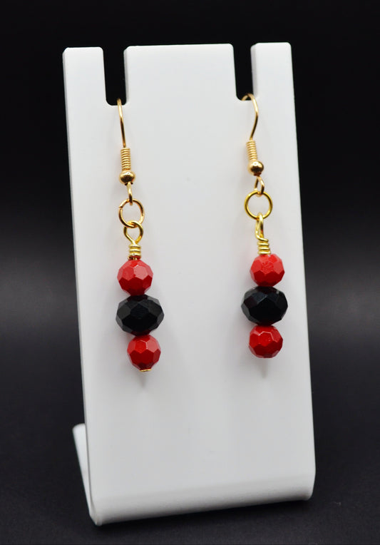 Red and black earrings