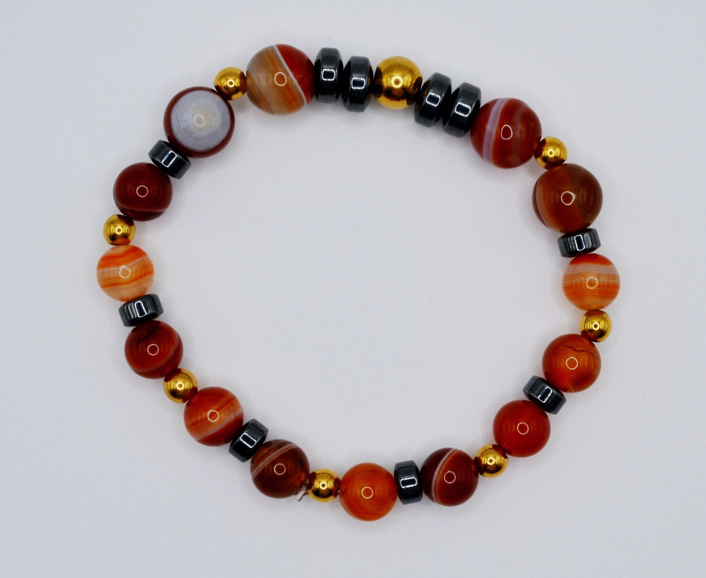 Vizsla rondelle and silver bracelet