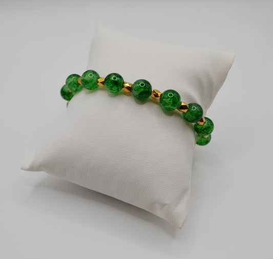 Green and gold speckled bracelet