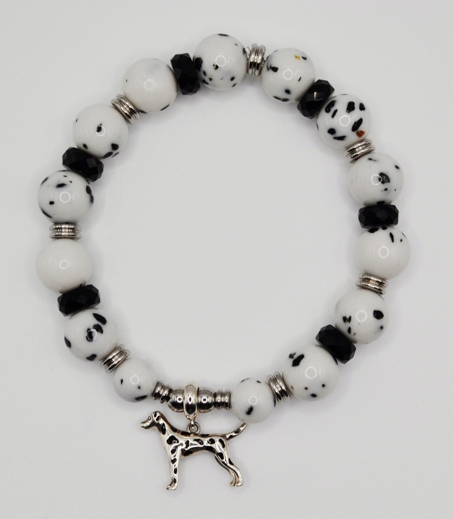 Dalmatian crystal beaded bracelet