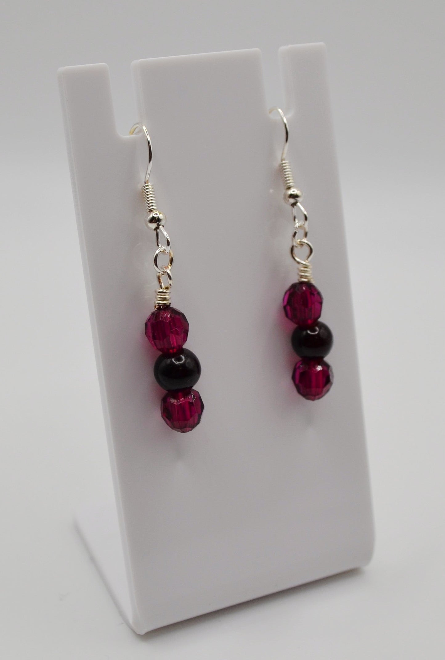 Deep purple and black earrings