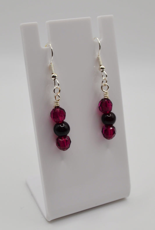 Deep purple and black earrings