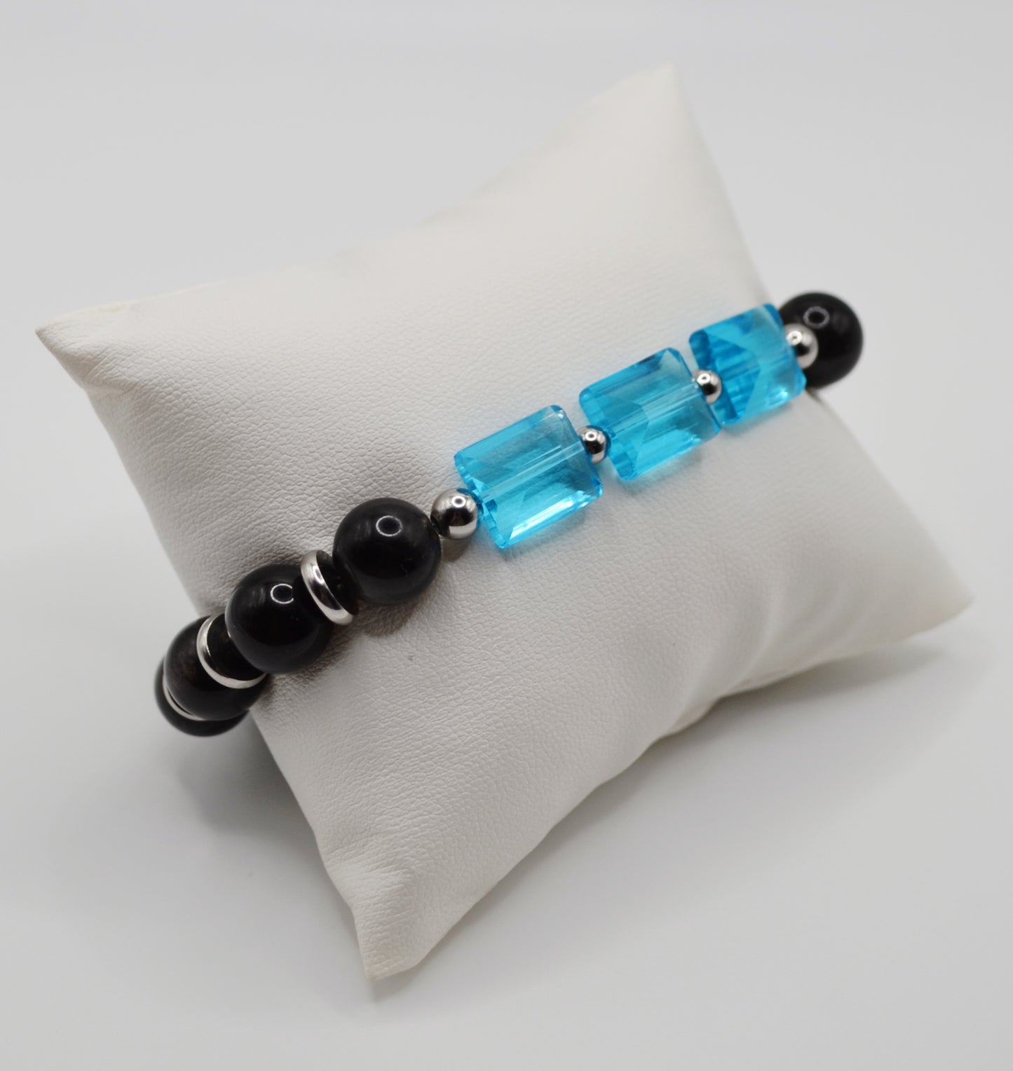 Rectangle faceted glass beaded bracelets