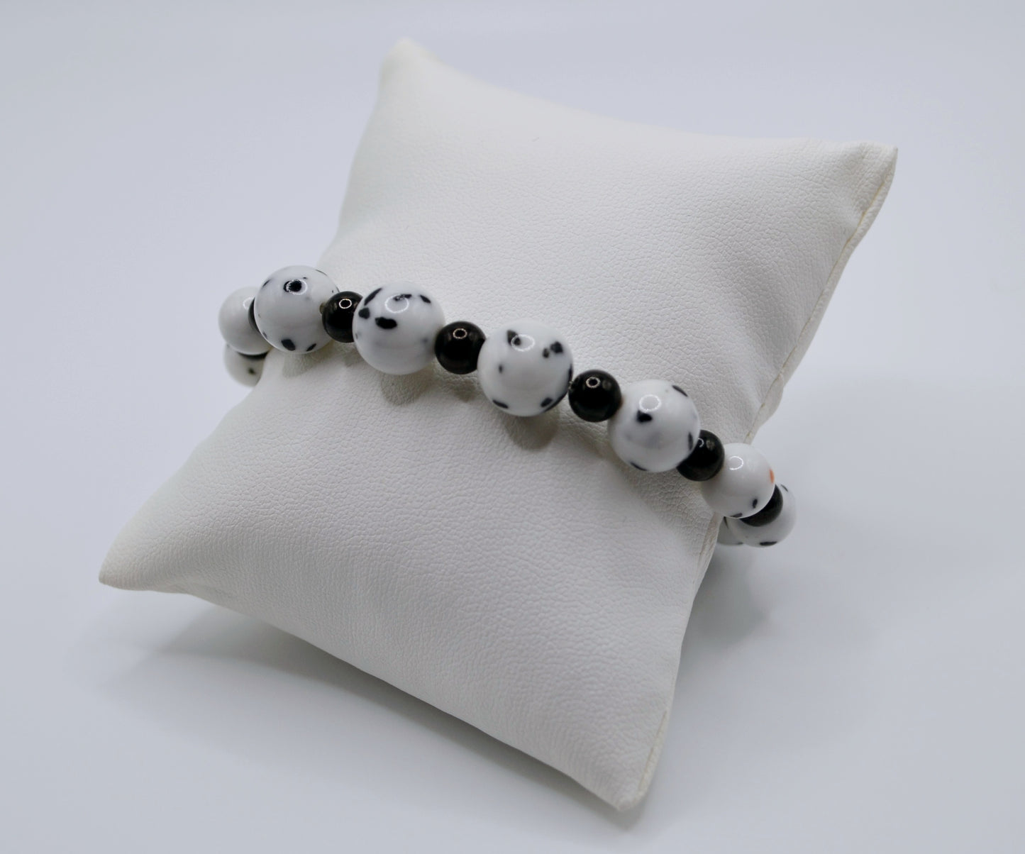 Dalmatian black beaded bracelet