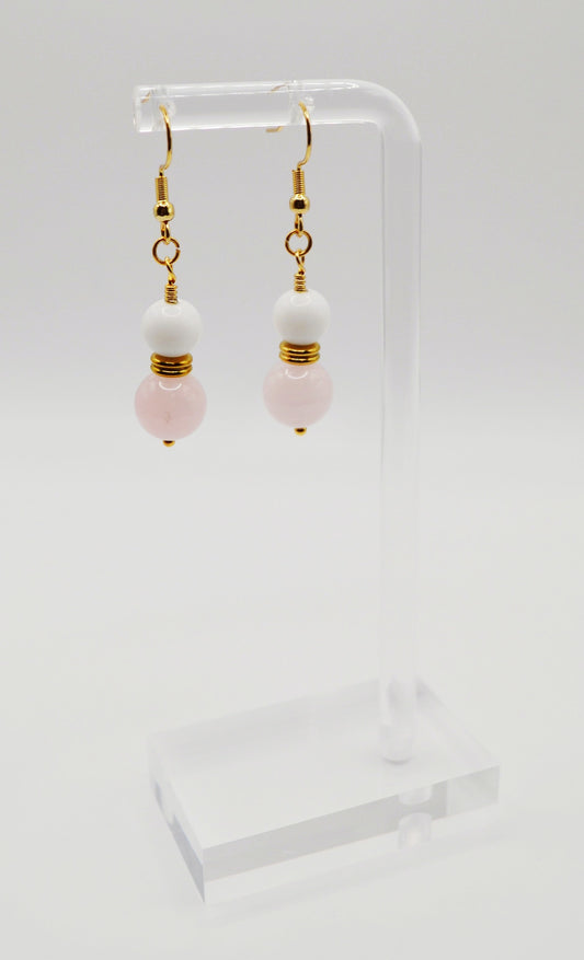 Rose quartz earrings