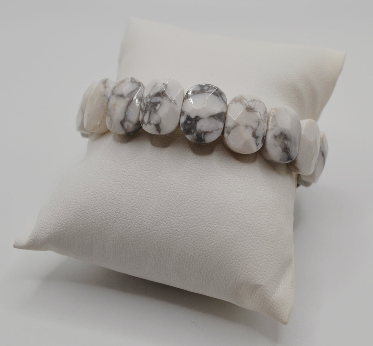 Facted rectangle stone oval beaded bracelets