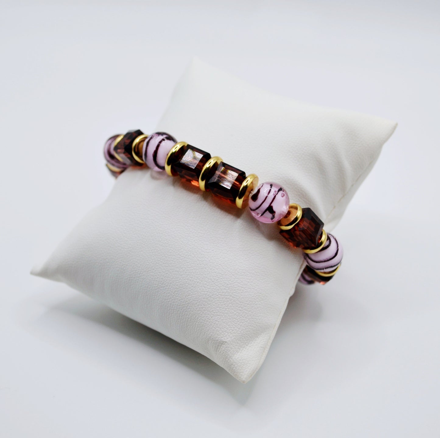 Striped glass beaded bracelets