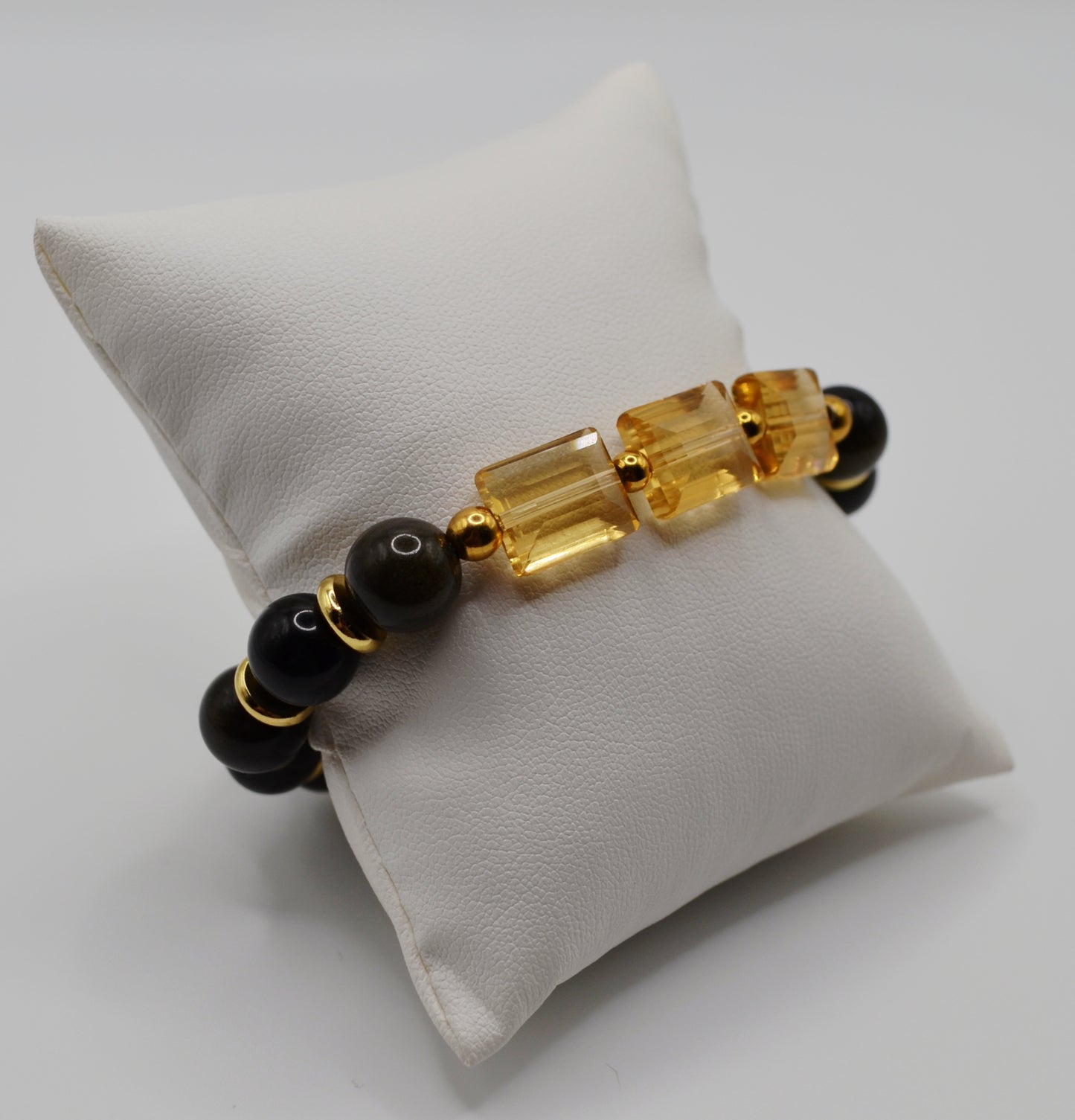 Rectangle faceted glass beaded bracelets